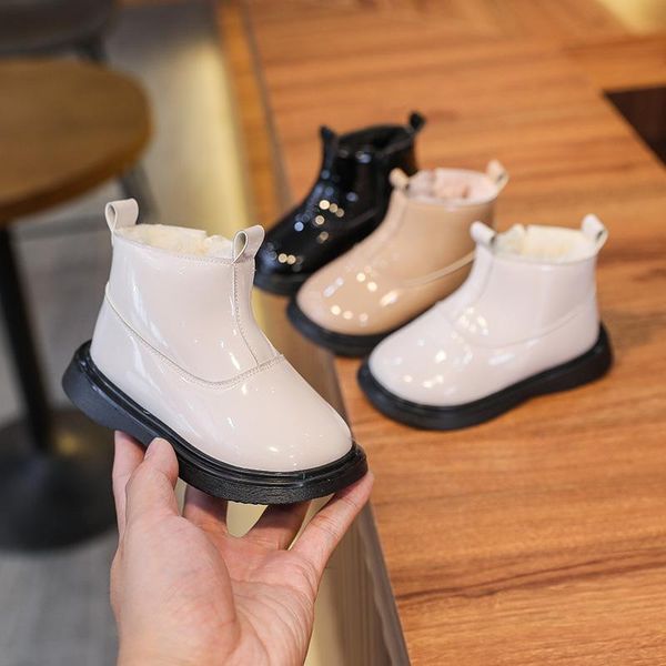 

boots baby girls autumn winter infant toddler soft bottom non-slip kids outdoor casual shoes children snow, Black;grey