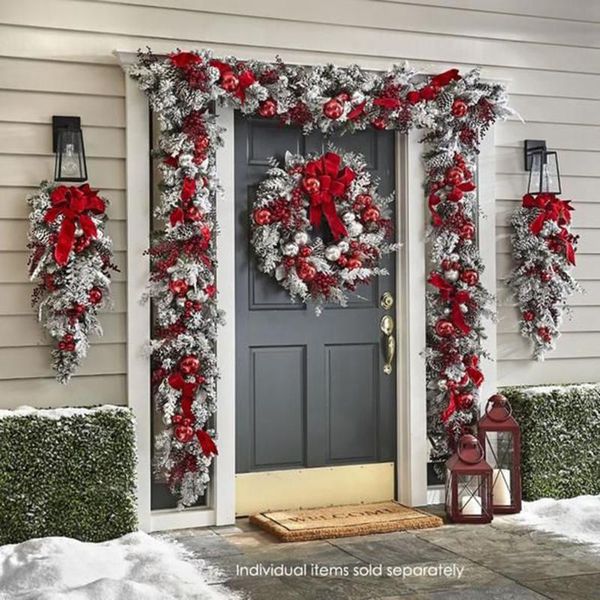 

decorative flowers & wreaths elegant christmas tree hanging garland bedroom wall door window artificial banner wreath pendant ornaments