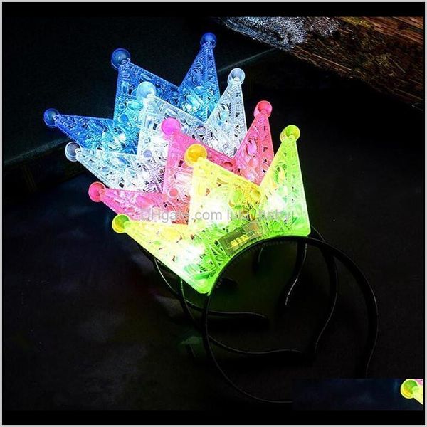 Enfant Adulte Led Glow Light Tiara Couronne Head Wear Princesse Royale Bandeau Fête Anniversaire Noël Chapeaux Oxdoh Cheveux Tresse 5E7Bo