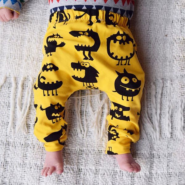 

for toddler baby boy monster print harem pants trousers bottom leggings 0-3y, White