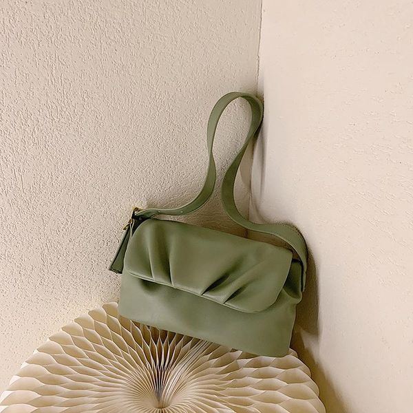 

evening bags luxury design wide shoulder strap folds bag for women 2021 simple small handbags and purse female travel crossbody