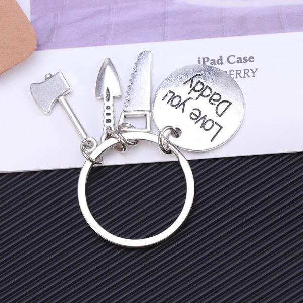 

party favor trendy keyring hand tools keychain love you daddy letter gift for fathers' day #q8