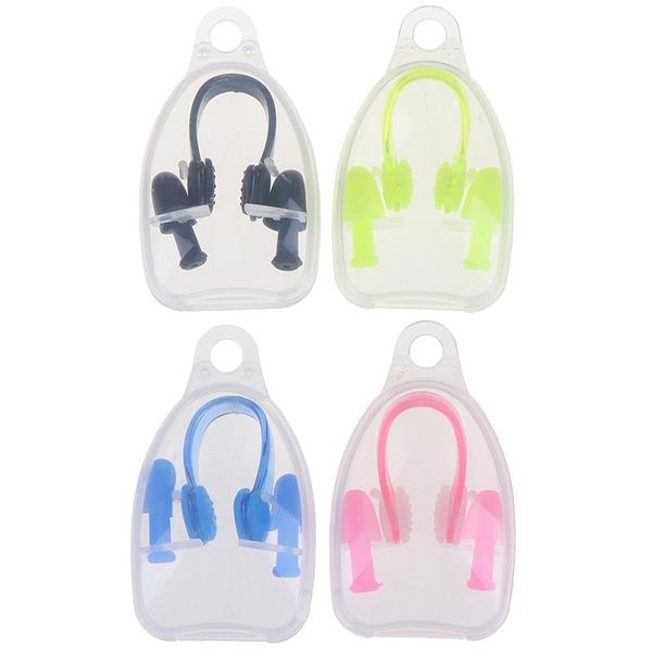 

nose clip waterproof diving swimming ear plugs & silicone kit with storage box for kids adult