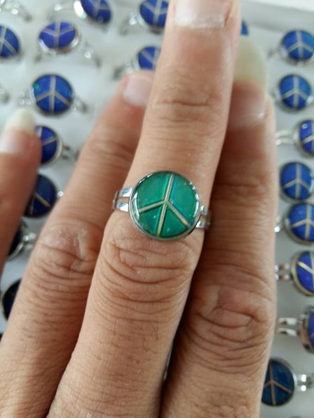 

mood ring peace symbol adjustable opening change color rings, Silver