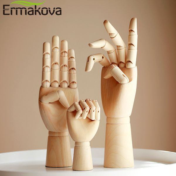 Ermakova Ahşap Sanat Manken El Modeli Çizim için Mükemmel Kroki Ahşap Kesti Esnek Parmaklar Manken El Şekil 210318
