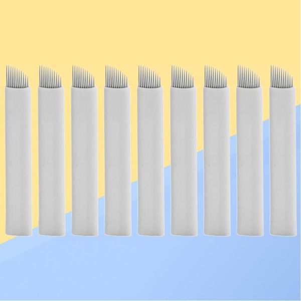 

tattoo needles 50pcs blades 11 needle permanente make-up microblading pen (white)