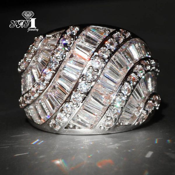 

wedding rings yayi jewelry fashion princess cut 5.7 ct white zircon color engagement party, Slivery;golden