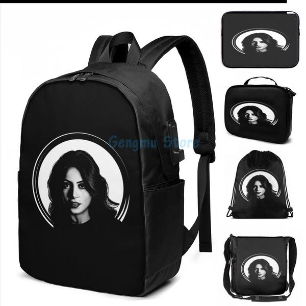

funny graphic print isabelle lightwood- shadow hunters usb charge backpack men school bags women bag travel laptop