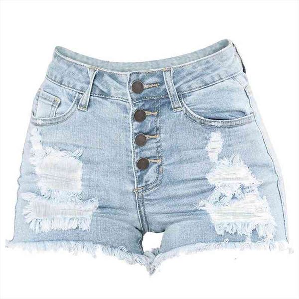 

fashion ripped frayed holes womens short denim summer high waist jeans, White;black