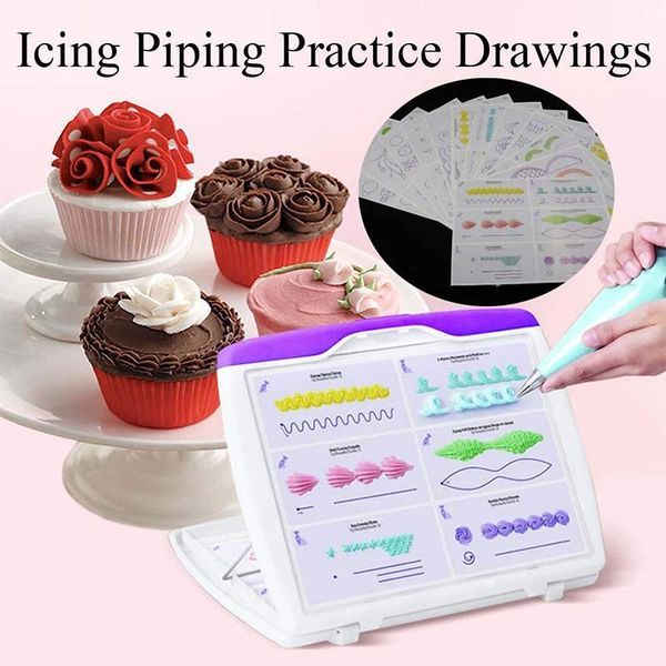 

sheets/set cake icing piping diy drawing board template paper practice cardboard paste fondant cream decorating baking & pastry tools