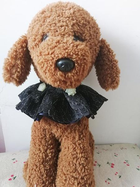 

handmade dogs cats fashion lace pearl necklace doggy lovely princess bandage puppy bibs pet dog cat neckwear 4pcs collars & leashes