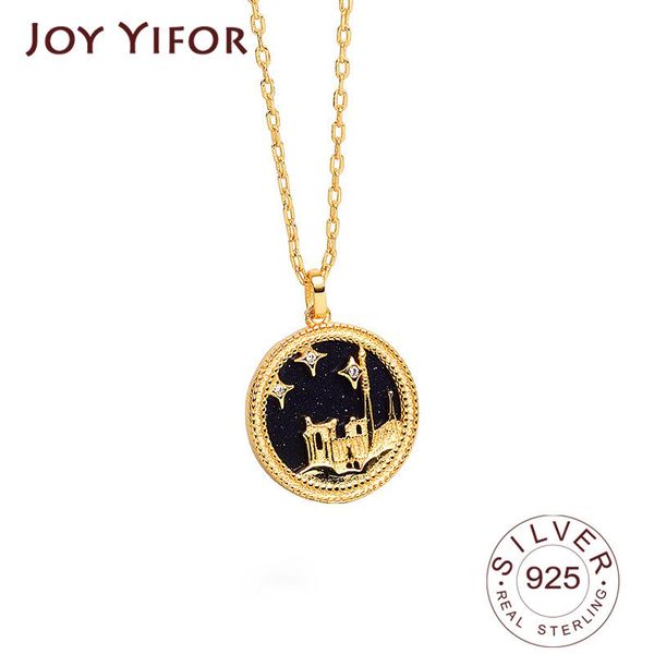 

chains 925 sterling silver necklace ladies elegant black rounshape fashion circle shape jewelry round