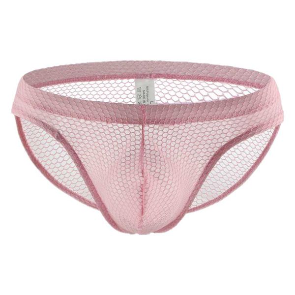 

underpants men's briefs gay underwear transparent mesh panties for man solid low rise pouch male cueca masculine ropa -xxl, Black;white