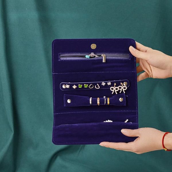 

portable organizer jewelry display storage bag wardrobe closet earrings ring necklace bracelet travel bags