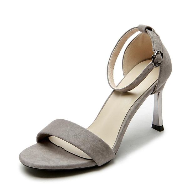 

dress shoes summer style open toe buckle high heels women's sandals, Black