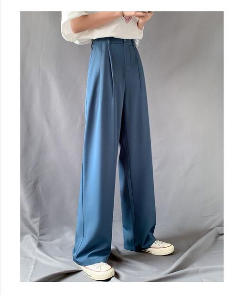 

men's pants j5301 -summer trendy one button skinny wide leg, Black