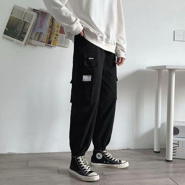 

women's pants & capris houzhou punk streetwear black cargo women harajuku hippie oversize gray high waist trousers for female hip hop g, Black;white