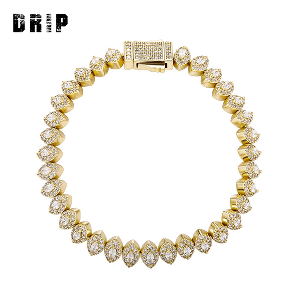 

iced out demon eye 18k gold plated bracelet hip hop link chain diamond bracelets for men women jewelry link,, Black