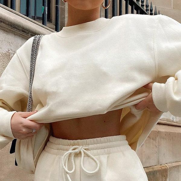 

women's tracksuits women sweater 2 piece set autumn winter sweatshirt + sporting shorts outfit solid pants suit 2021, Gray