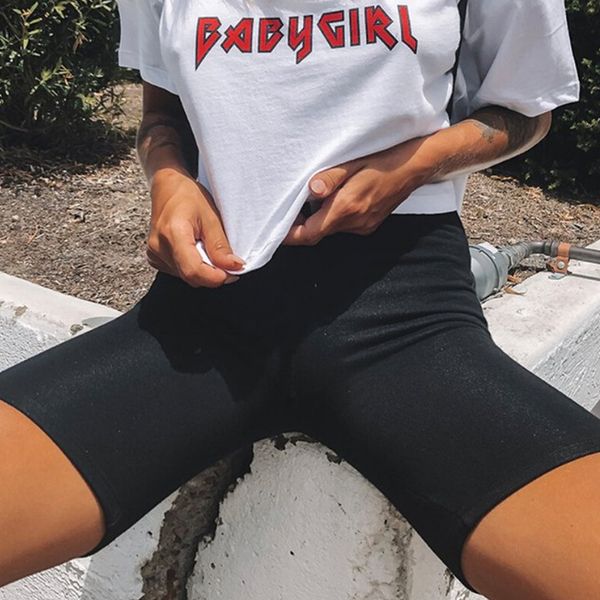 

women summer cycling bike shorts stretch basic short solid black shorts for women female clothing pantalones sweatpants strike cx220314, White;black