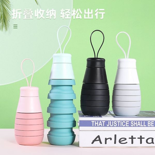 

folding sports food grade silica gel folding outdoor cycling 500ml mini gourd kettle cup