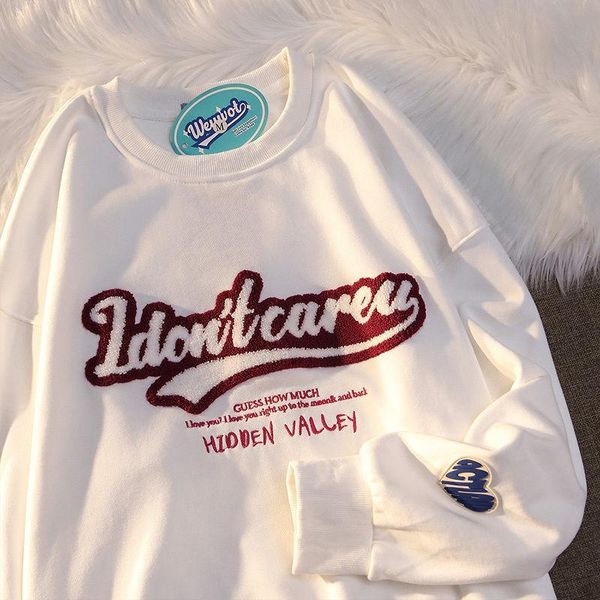 

women's hoodies & sweatshirts y2k streetwear letter print women autumn harajuku oversized hooded couple korean loose long sleeve pullov, Black