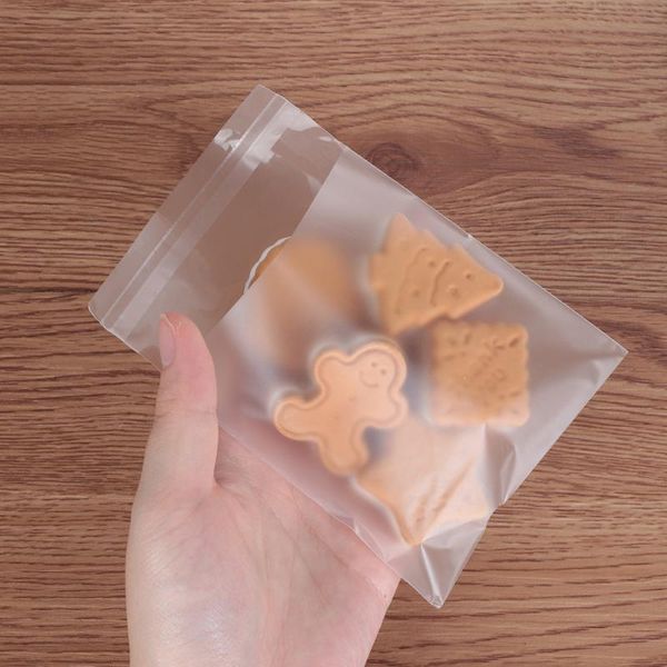

gift wrap 100pcs transparent frosted candy cookie bag with diy self adhesive pouch wedding birthday party packaging