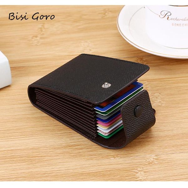 

card holders bisi goro men's multi-function cover bank holder fashion portable and women's bag, Brown;gray
