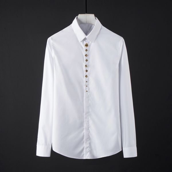 

business shirt deluxe and 2021 alloy bronze decorative liuding men's, White;black