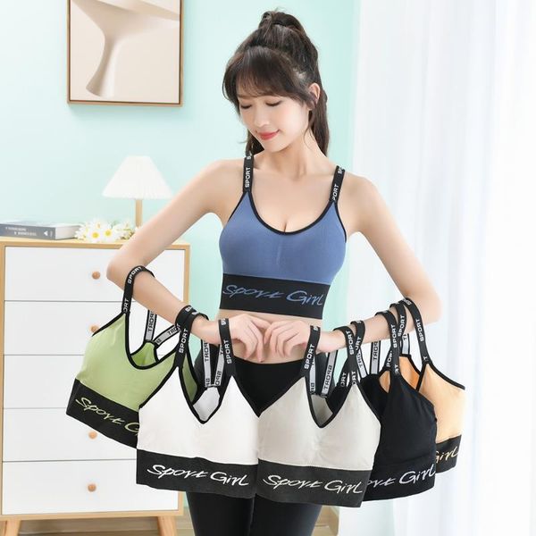 

yoga outfit women beauty back bras letter push up fitness seamless running sport underwear grils breathable vest