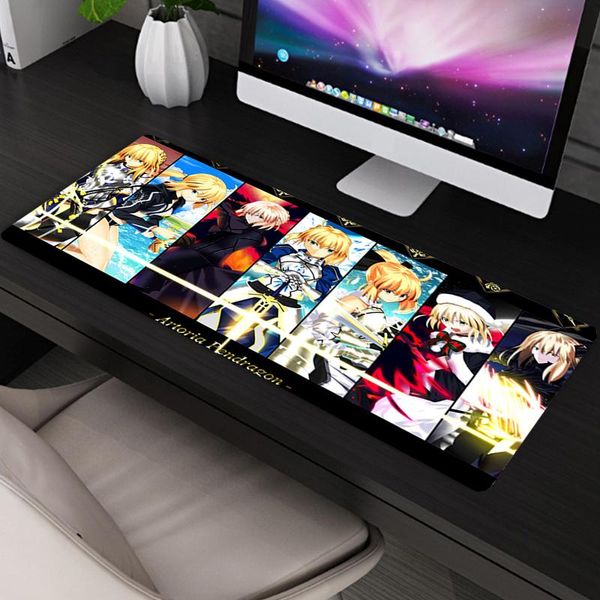 

mouse pads & wrist rests saber fate super size gaming pad rubber non slip desk mause durable table mat xxl 900x400 keyboard