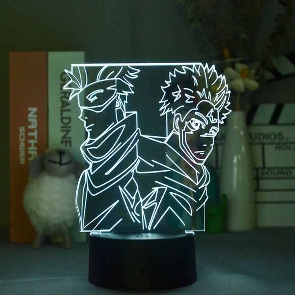 

anime 3d led lights night lamp projector itadori yuji and gojo satoru nightlight color changing jujutsu kaisen kids fans gift