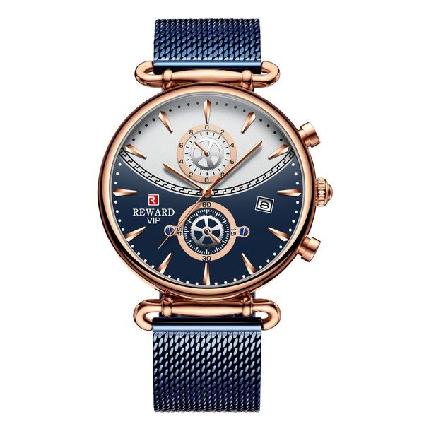 

wristwatches reward style couple watch fashion ins student waterproof quartz men gift, Slivery;brown