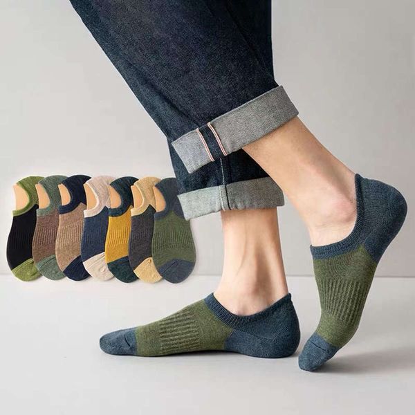 

socks men's socks boat thin sweat absorbing spring autumn, Black