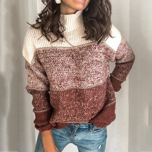 

women's sweaters women turtleneck autumn winter pullovers jumper striped knitwear long sleeve casual oversized sweater female, White;black