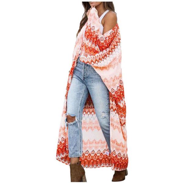 

beachwear womens bikini cover up beach tunic flowy kimono cardigan open front dress printed chiffon blouse loose d4 women's swimwear, White;black