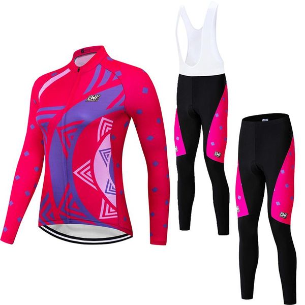 

racing sets female cycling jersey set mesh long sleeve zipper jacket overall trousers pants bicycle clothes for women autumn, Black;blue