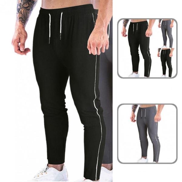 

men's pants elastic fabulous solid color men trousers anti-shrink skin-friendly for sleeping, Black