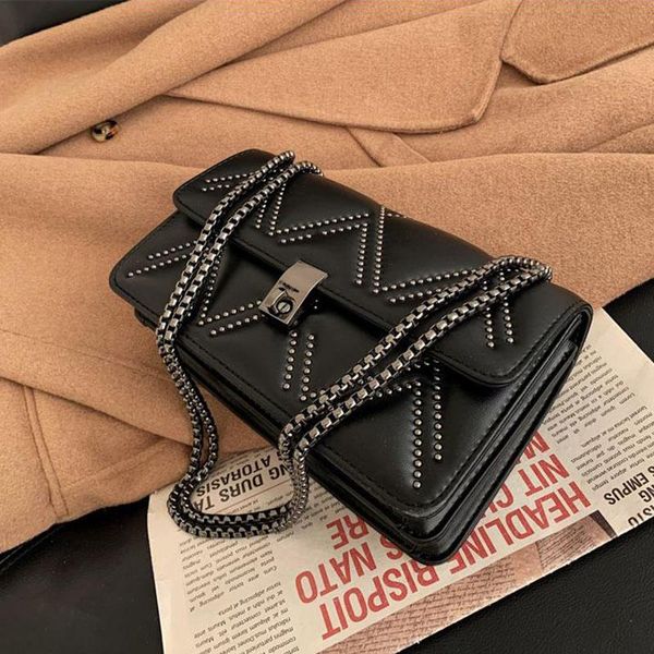

cross body purse and hangbags luxury for women 2021 shoulder messenger bags rivet chain retro mini square vintage bag