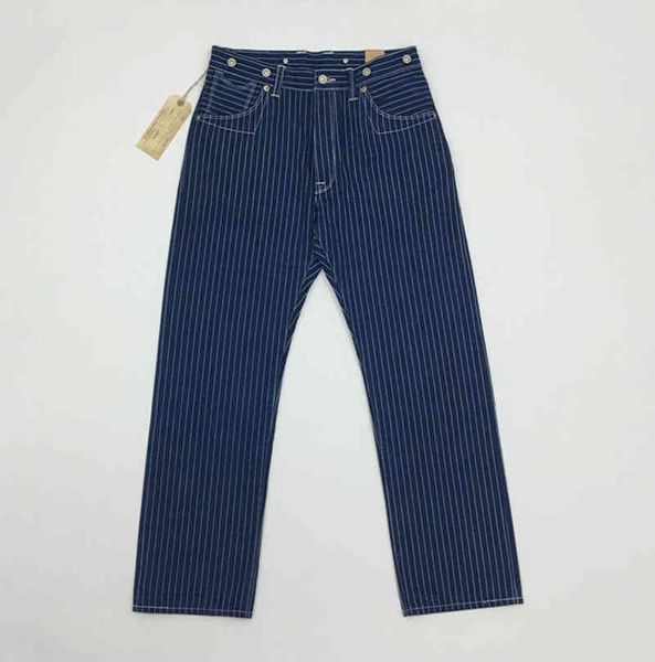 

pants bob dong vintage 20s indigo wabash stripes work pants seage denim trousers workwear, Black