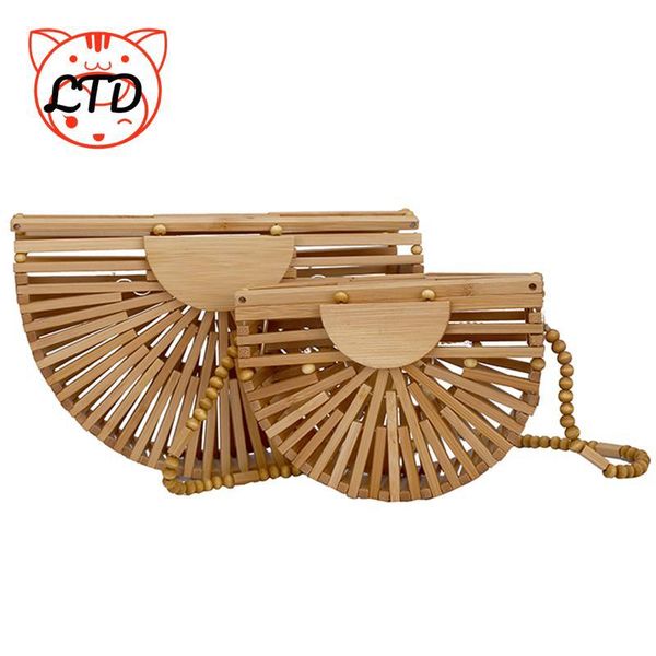 

evening bags designer 2021 summer luxury handbag for women shoulder bag semicircle bamboo woven beach mobile phone wallet