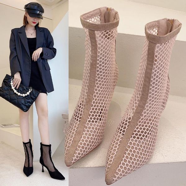 

boots shoes women high heels boots-women round toe stiletto mid-calf 2021 rubber rock ladies summer low sandals mid calf pu sli, Black