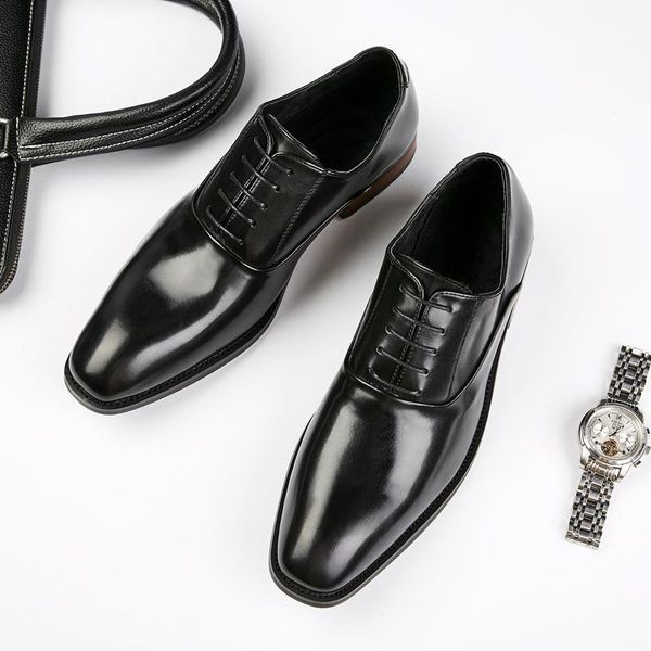 

dress shoes genuine leather men formal comfortable stylish business gentleman's classic #8553, Black