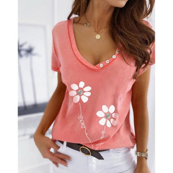 

running jerseys summer women's loose casual solid color printing v-neck short-sleeved t-shirt for women fashion cotton clothing 2021, Black;blue