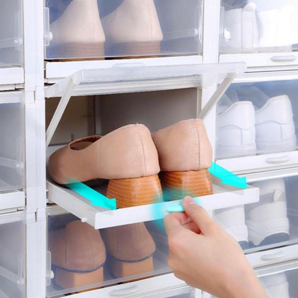 

clothing & wardrobe storage stackable flip-open shoes drawer cover transparent shoe rack box room organizer hanger dustproof space-saving st