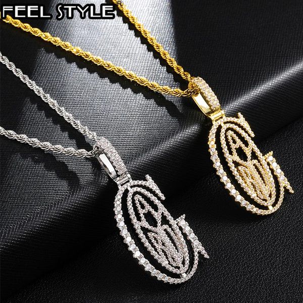 

pendant necklaces rapper g iced out bling micro pave cz design cubic zircon necklace & for men hip hop jewelry tennis chain, Silver