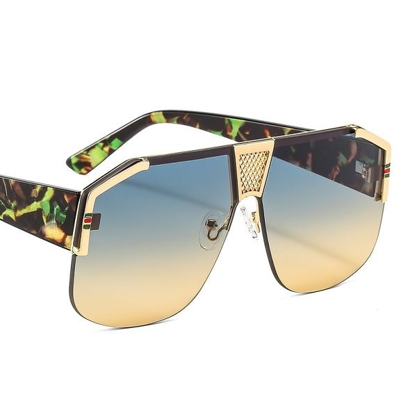 

d & t 2021 new shield gradient sunglasses men women fashion trend luxury color lens pc frame quality brand designer sunglasses glasses whole, Silver