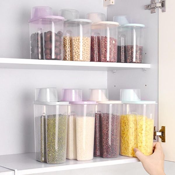 

storage bottles & jars 1/4pcs set 1.9l/2.5l kitchen sealed refrigerator clear bottle cereal food container lids box tank grains
