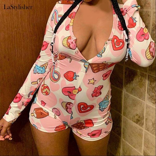 

women jumpsuit bodysuit long sleeve deep v neck bodycon stretch home casual short romper pajamas ladies overalls, Black;white