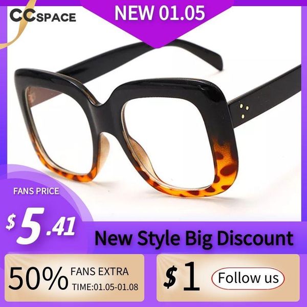 

fashion sunglasses frames 49588 oversized retro square optical glasses rivet men women computer eyeglasses, Black